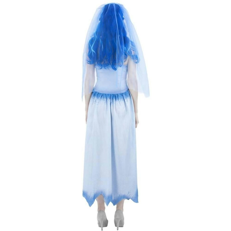 image 1 of Corpse Bride Womens/Ladies Emily Costume Set - White/Blue - M M