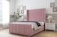 image 2 of Sloomy Marlborough Pink Plush Bed Frame With 50"  Upholstered Wingback Headboard 4'6 Double