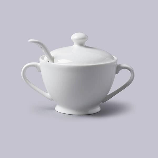 WM Bartleet & Sons Porcelain Sugar Bowl in White
