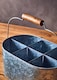image 2 of Drummond 6 Compartment Oval Galvanised Steel Caddy