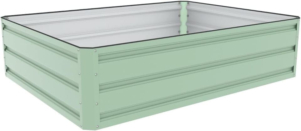 image 1 of Metal Raised Garden Grow Bed Kit, Galvanised Steel Powder Coated Metal Planter for Vegetables, Plants, Flowers & Herbs, Trough Grow Box (L120xW90cmxH30cm) | Green