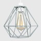 image 1 of ValueLights Pair Of Retro Style Grey Metal Basket Cage Ceiling Pendant Light Shades