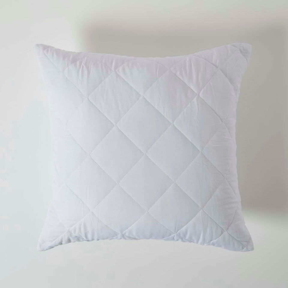 image 1 of Homescapes Cotton Rich Quilted Pillow Protectors - 65 x 65 cm - Pack of 4 White