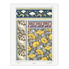 Poppy Flower Patterns Vintage Floral Wall Art Print Verneuil 24x32"