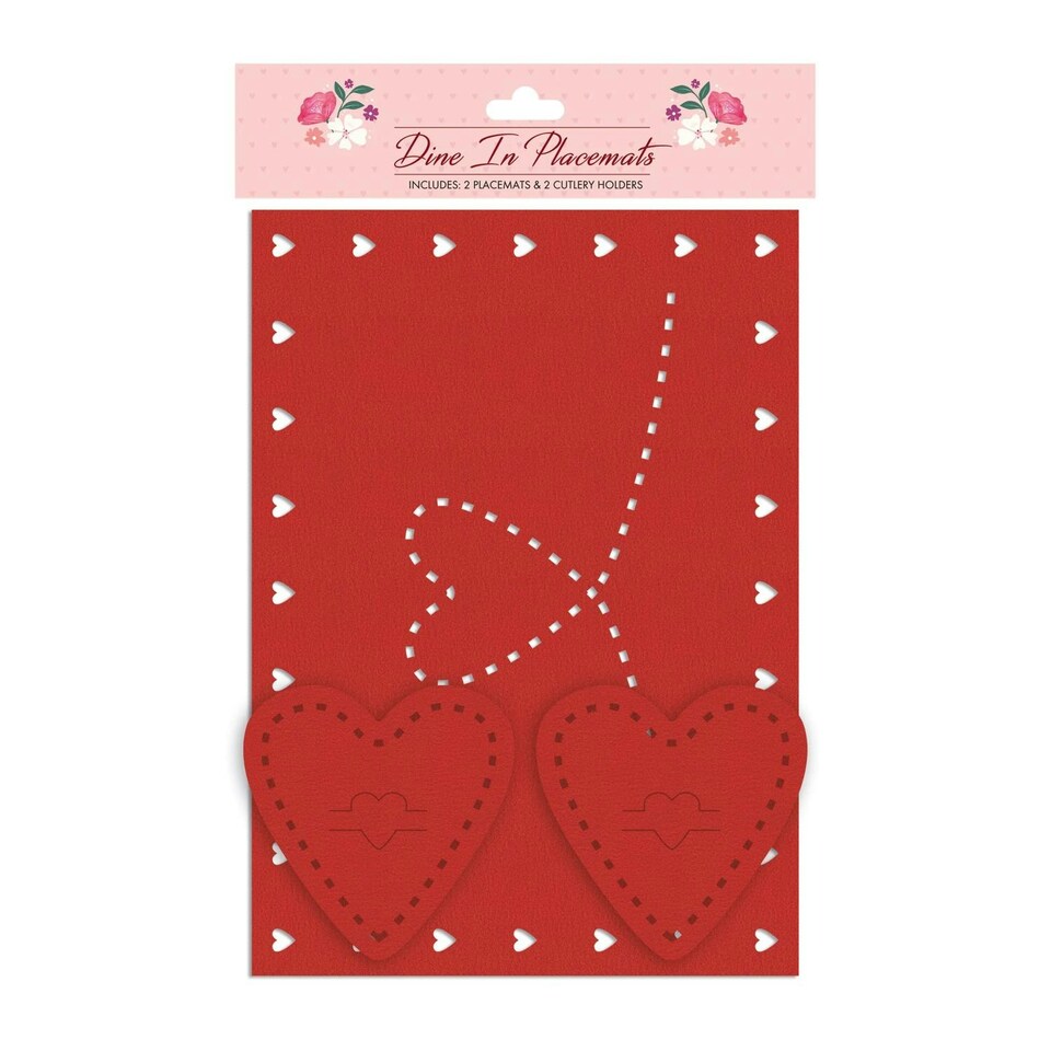 image 1 of Valentine's Heart Dine In Placemat Set Red