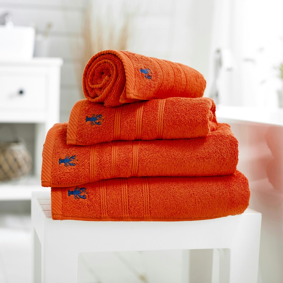 image 1 of 100% Combed Cotton Kaleidoscope Soft Absorbent Towels Orange | Ginger | Hand towel
