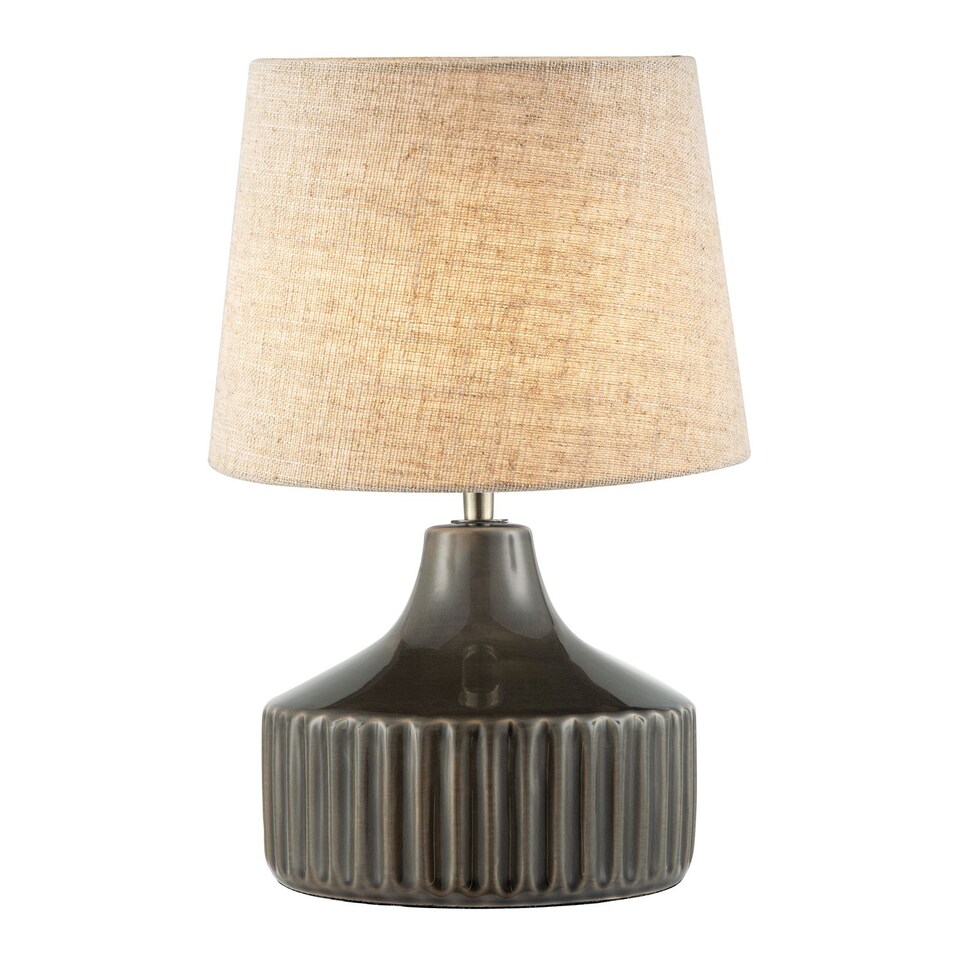 image 1 of Deep Forest Green Ceramic Gloss Lamp Base with Brass Lamp Holder