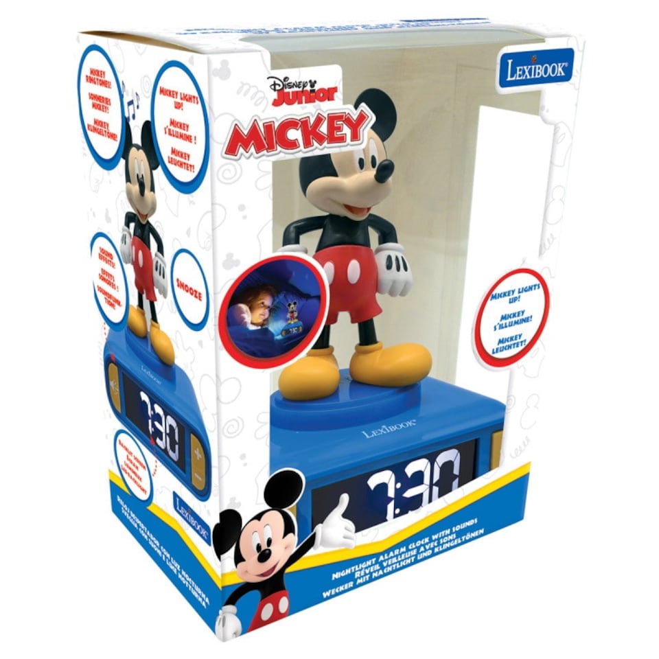 image 1 of Lexibook RL800MCH 3D Mickey Mouse Childrens Clock with Night Light