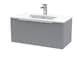image 1 of Balterley Tixall Fluted 1 Drawer Wall Hung Vanity Unit with Minimalist Basin, Satin Grey, 800mm