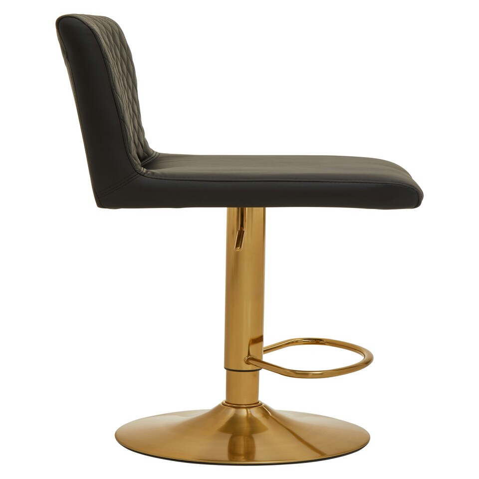 image 1 of Interiors by Premier Baina Black And Gold Bar Stool With Round Base