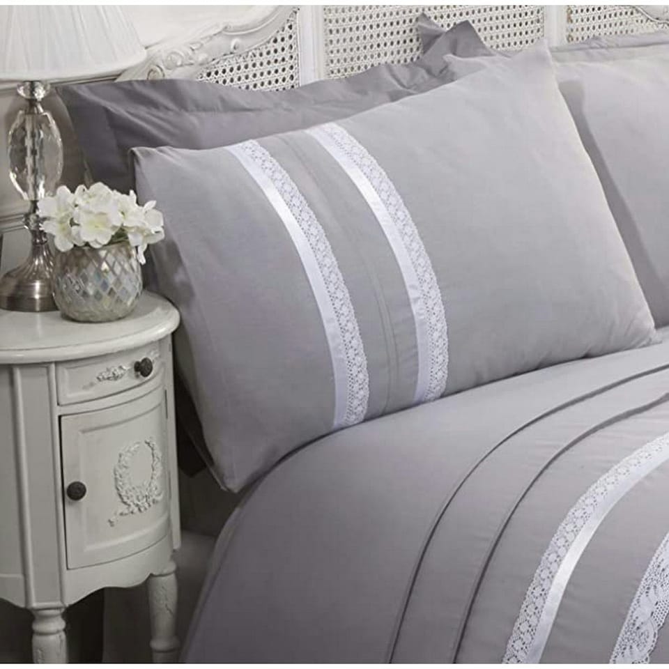 image 1 of Rapport Annabella Duvet Cover Set - Silver - Single Silver | Single
