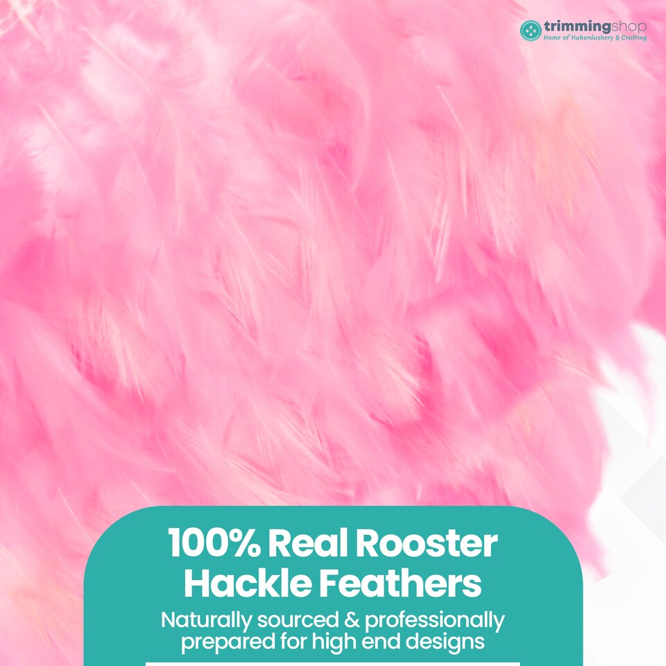 image 1 of Trimming Shop 2M Rooster Hackle Feather Fringe Trim for Creative Projects