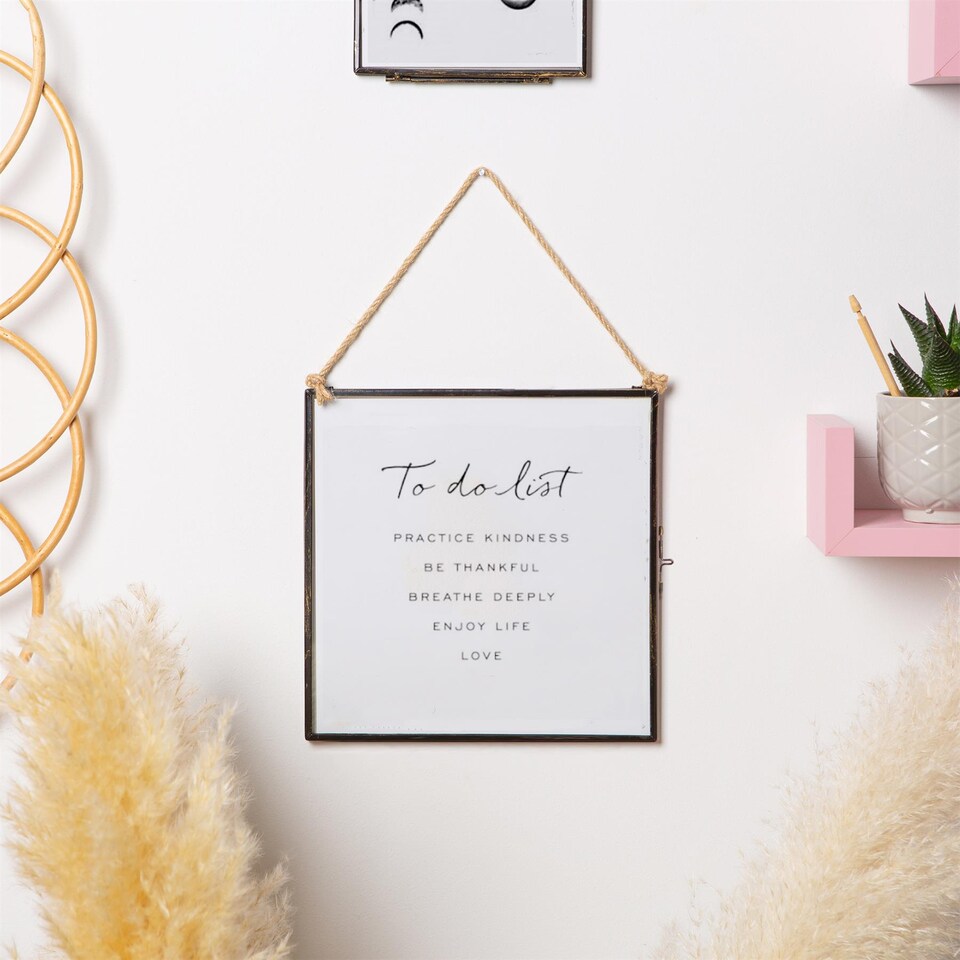 image 1 of Nicola Spring Hanging Metal Photo Frame - 8" x 8" - Black