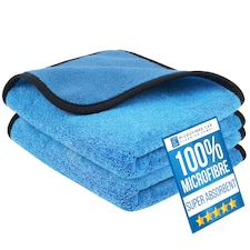 Microfibre Car Drying Towel Super Absorbent 40cm x 40cm Perfect for Polishing & Drying - Pack of 2