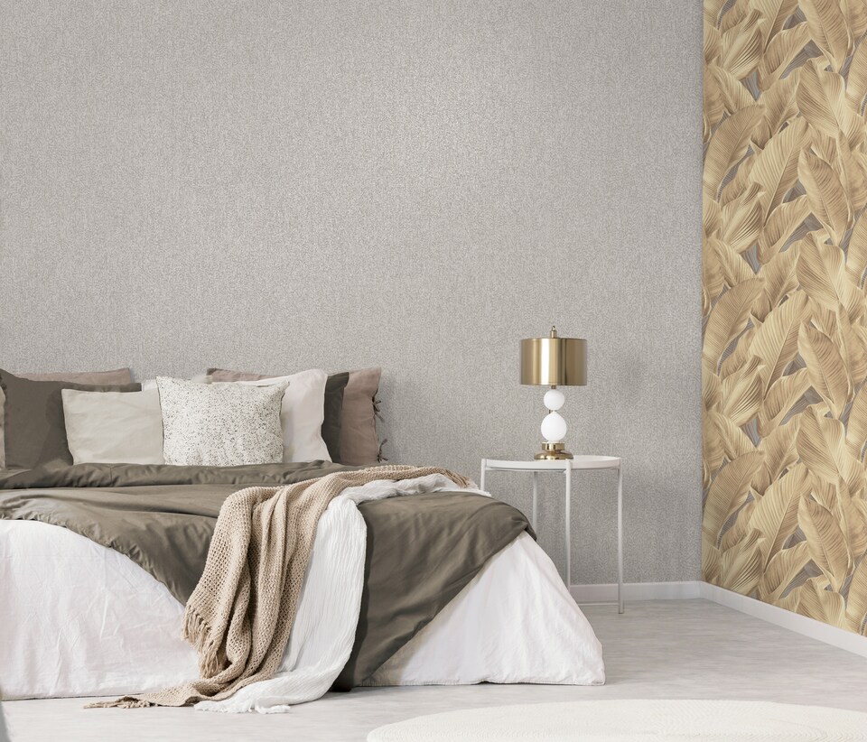 image 1 of Vymura M95691 Gianni Plain Wallpaper, Warm Grey