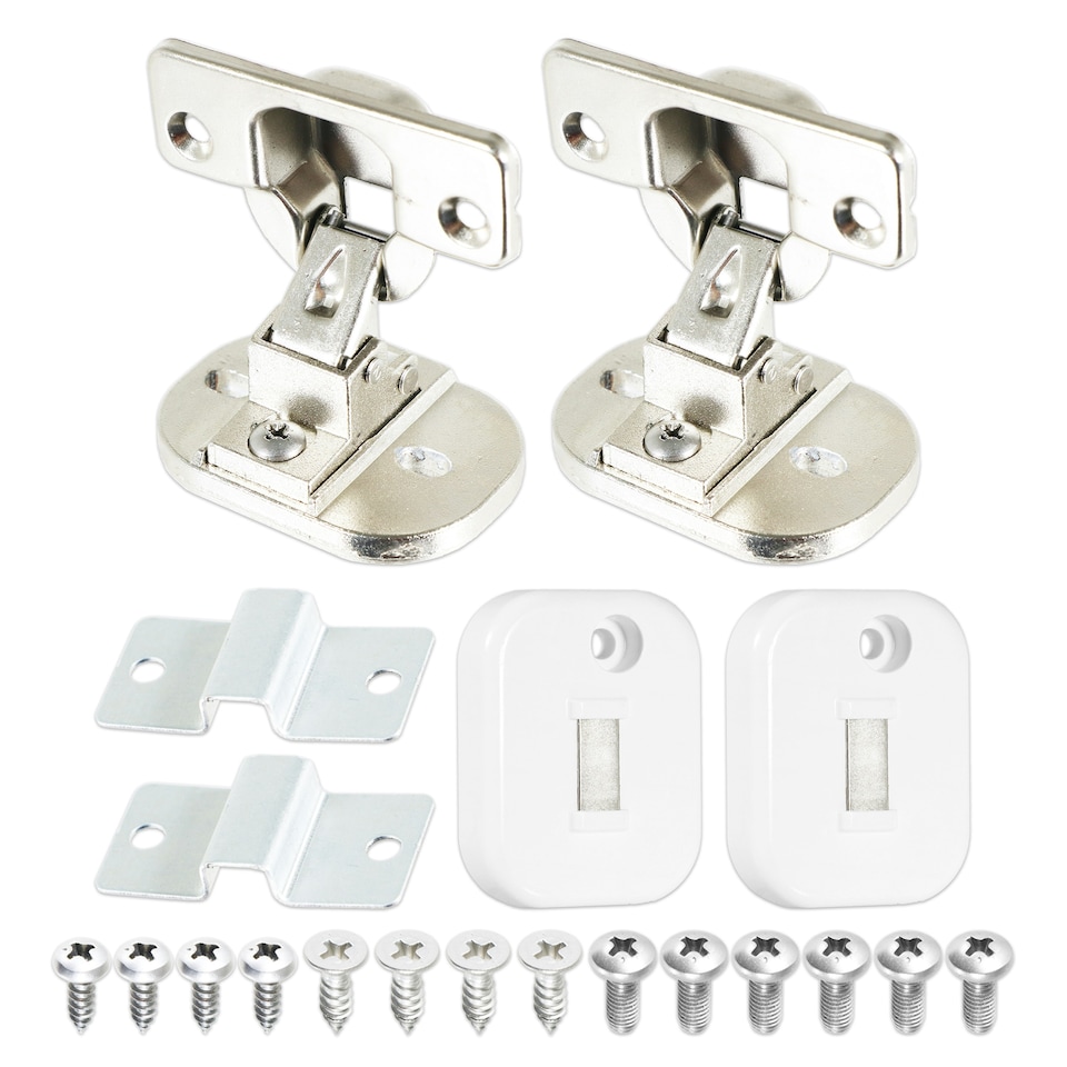 image 1 of SPARES2GO Integrated Door Hinge Fixing Kit for Logik LI8W6D17 LI8W6D20 LIW714W15 LIW714W20 LIW814W15 LIW814W20 Washing Machine Chrome