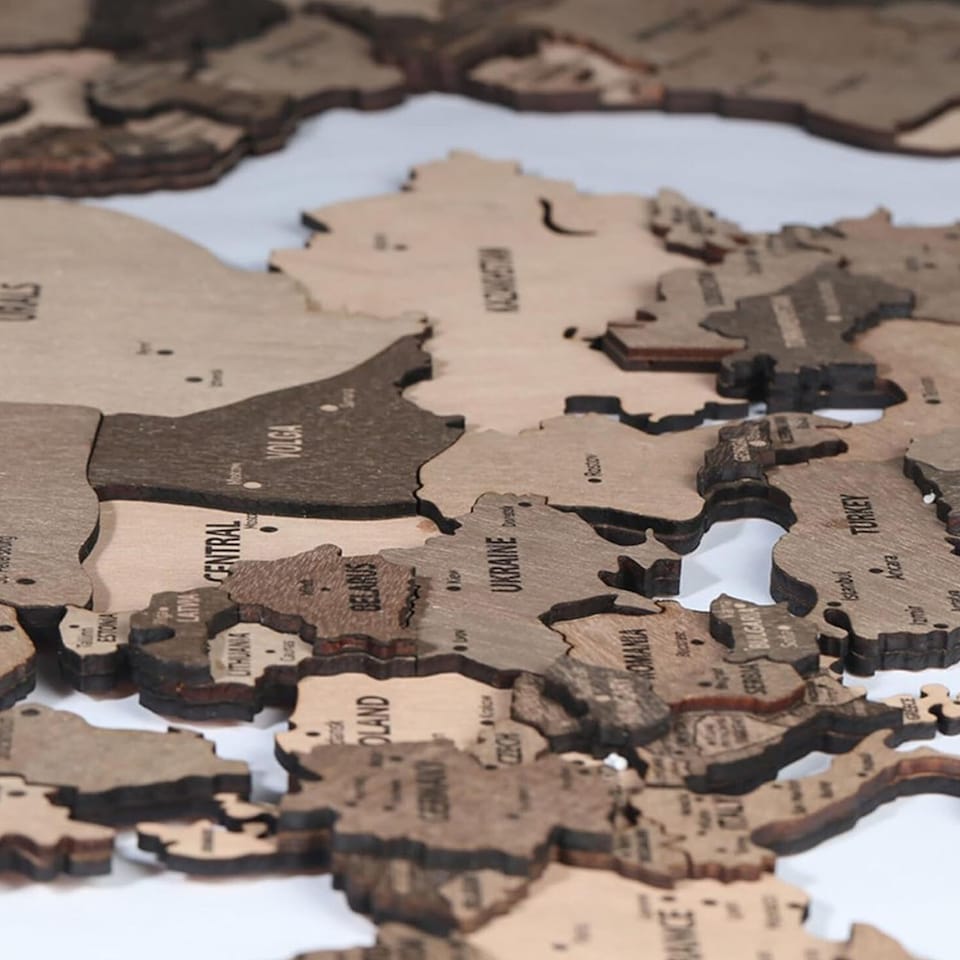 image 1 of 3D Wooden World Map Wall Decor | Modern Wall Art for Home, Office & Travel Lovers | Unique Birthday Gift