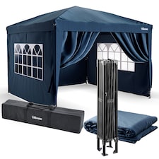 Tristar 3x3m Pop Up Party Tent PT-7808 - With Side Walls - Blue - Foldable Gazebo - Includes Carry Bag - Gazebo