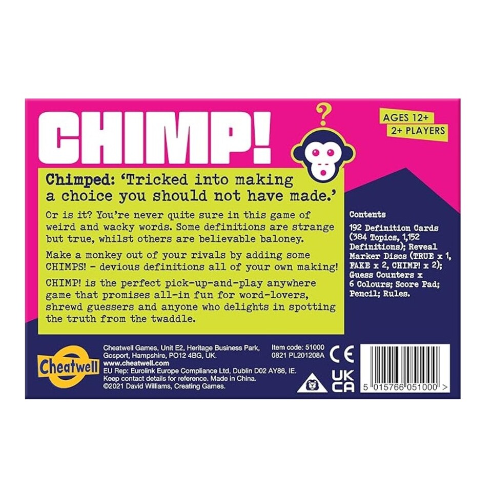 image 1 of Cheatwell Games Chimp! The Devious Definition Game