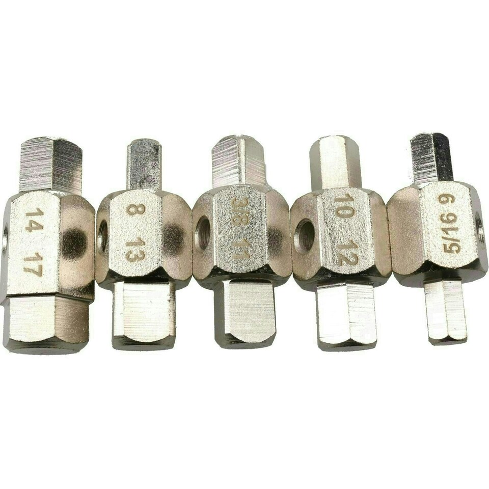 image 1 of 5pc 10 Sizes Drain Sump Plug Key Set For Gear Box Diffs Plugs Oil Change