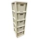 image 1 of 1 x 5 Drawer Cream Rattan Effect Commode Stylish Home Office Storage Tower Unit Basket | Cream