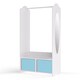 image 1 of Kids MDF Wooden Hanging Clothes Rail Wardrobe Storage Shelves with Inserts Mirror | Blue | Sky Blue