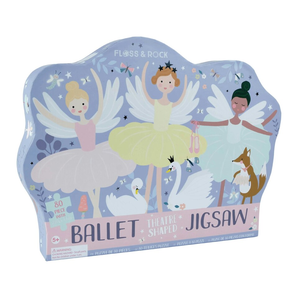 image 1 of Floss & Rock Jigsaw Puzzle 80 Piece - Enchanted Ballerina