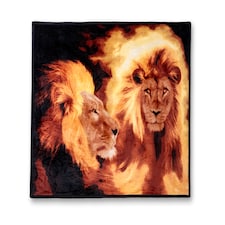 Lion Print Fleece Blanket Animal Throw, Soft Warm Cosy Blanket Throw 200x240cm | Multi