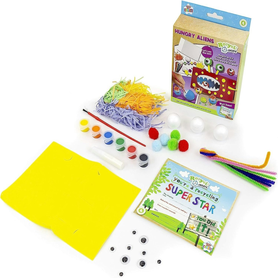 image 1 of Make Scary Aliens Using Recycled Tissue Box by Kids Create