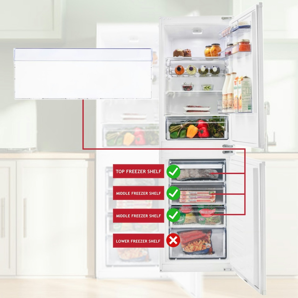 image 1 of Beko Freezer Top Middle Drawer Front BCSD150 BCFD150 403 x 150 mm 4640640200 Clear | Clear