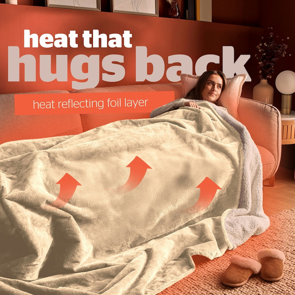 image 1 of Silentnight Heat Genie Self-Heating Giant Blanket - 2 Pack