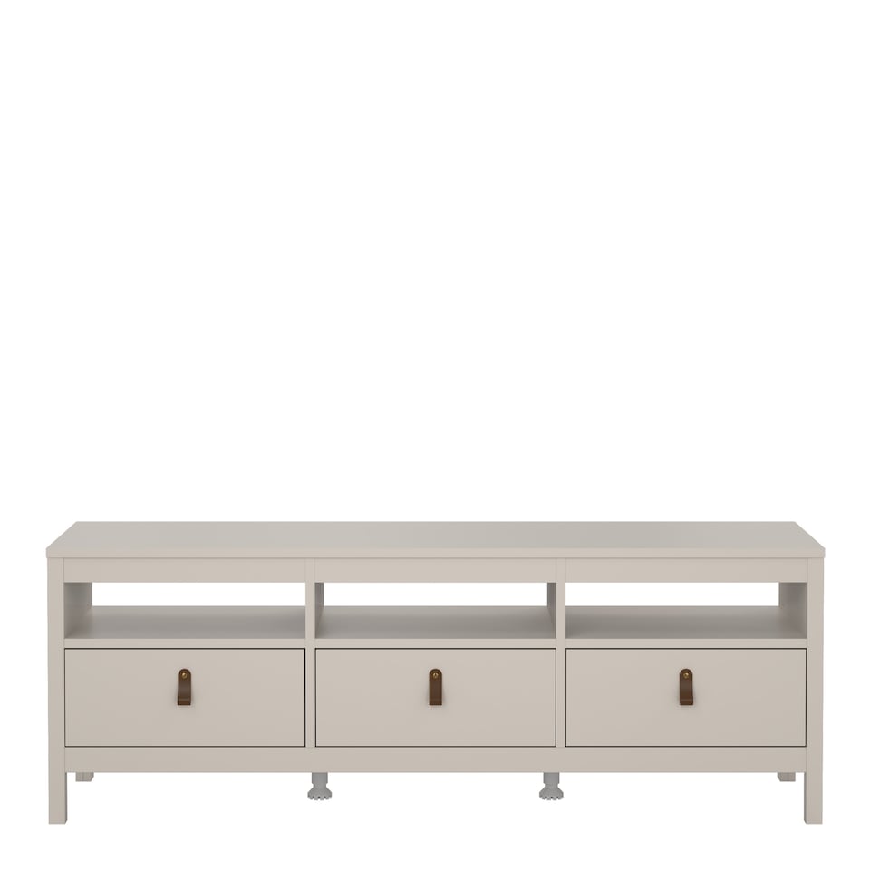 image 1 of Barcelona TV Unit 3 Drawers in Cashmere | Grey | Cashmere | One Size | 1