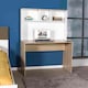 image 2 of Adore Teen White & Oak Study Desk with Storage Hutch White