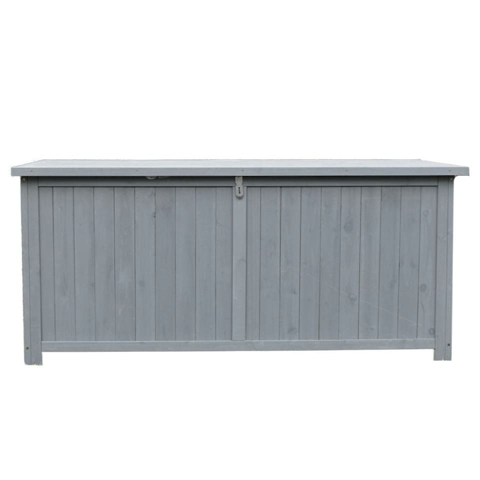 Medium Grey Wooden Garden Storage Box Outdoor Storage Cabinet 468L