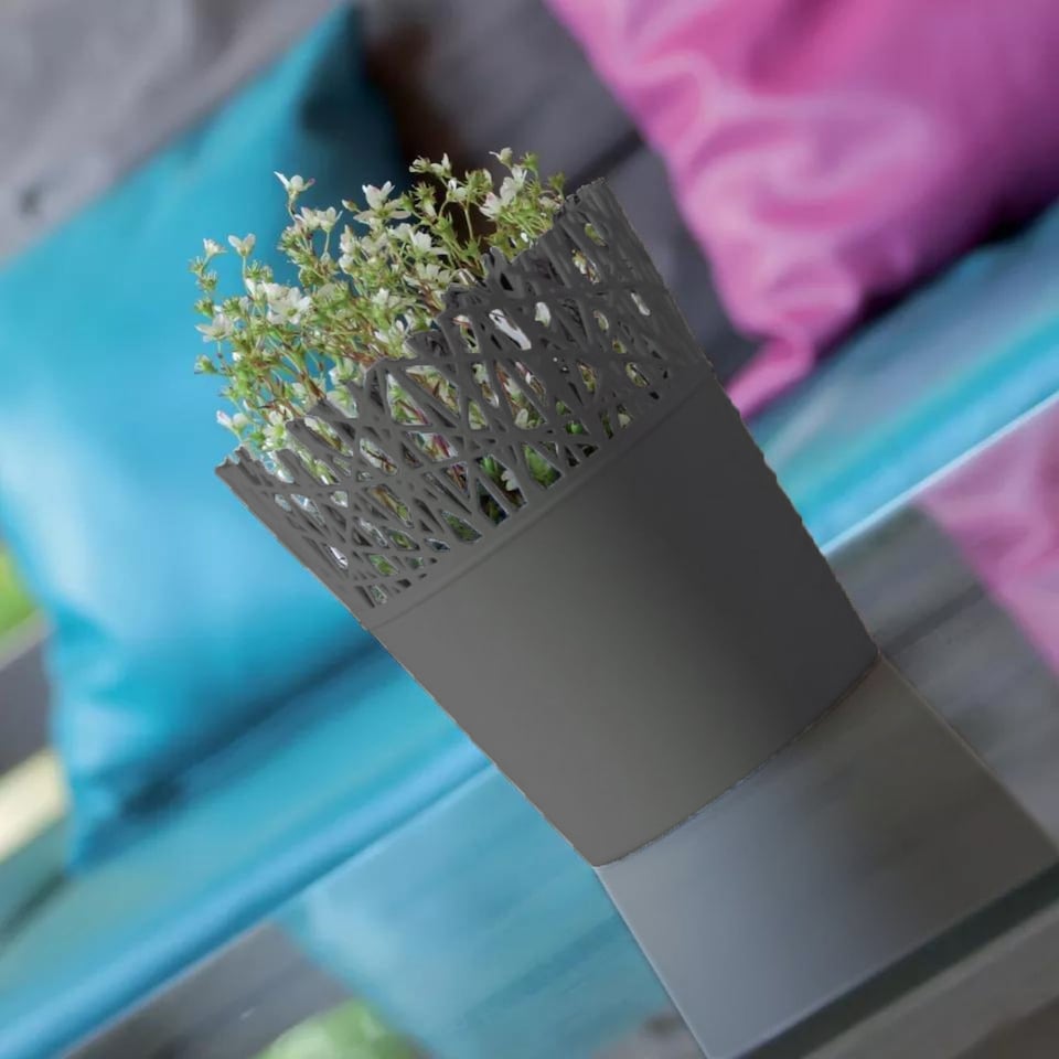 image 1 of Mini Plastic Flower Planter Pots - 183x160x160 cm | Grey | Grey & Set of 1 | 1