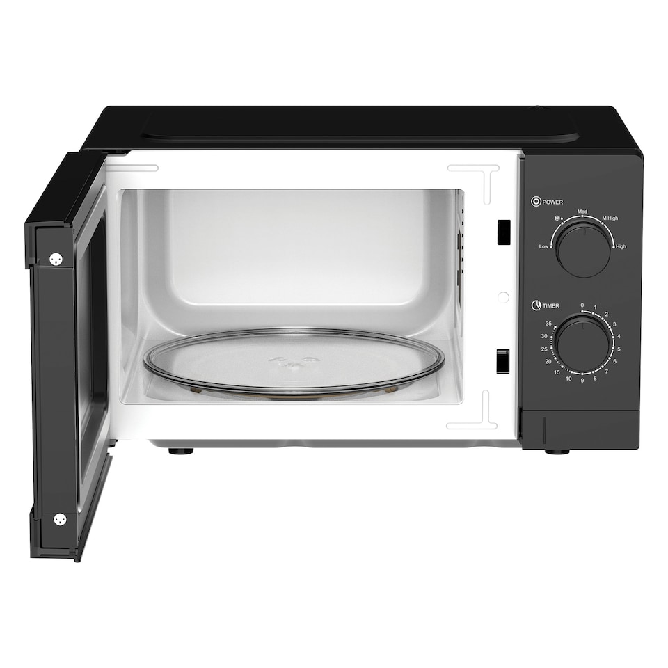 image 1 of Manual Microwave, 20 Litre, 5 Power Settings, 800W, Black, IGMS08080B