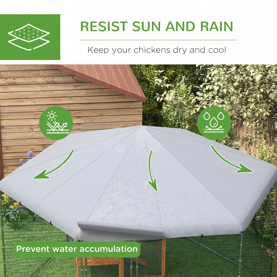 image 1 of PawHut Walk-in Chicken Run w/ Cover, for 10-15 Chickens, Hens, Rabbits, Ducks