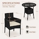 image 4 of Yaheetech 3-Piece Rattan Furniture Set, Woven PE Rattan Chairs & 1 Tempered-Glass Side Table-Black&Beige | Multi | Black/Beige