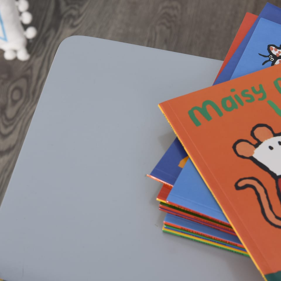 image 1 of HOMCOM Kids Table and 2 Chairs Set 3 Pieces Toddler Multi-usage Desk Indoor | Grey