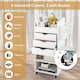 image 4 of COSTWAY Rolling Storage Cart Mobile Storage Cabinet White