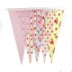 image 1 of Yellow and Peach Shabby Chic Vintage Print Party Bunting with 35 Pennants