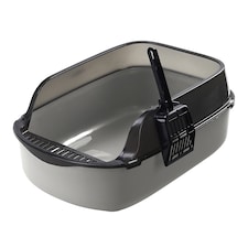 Living and Home Large Anti-splashing Detachable Cat Litter Box | Grey