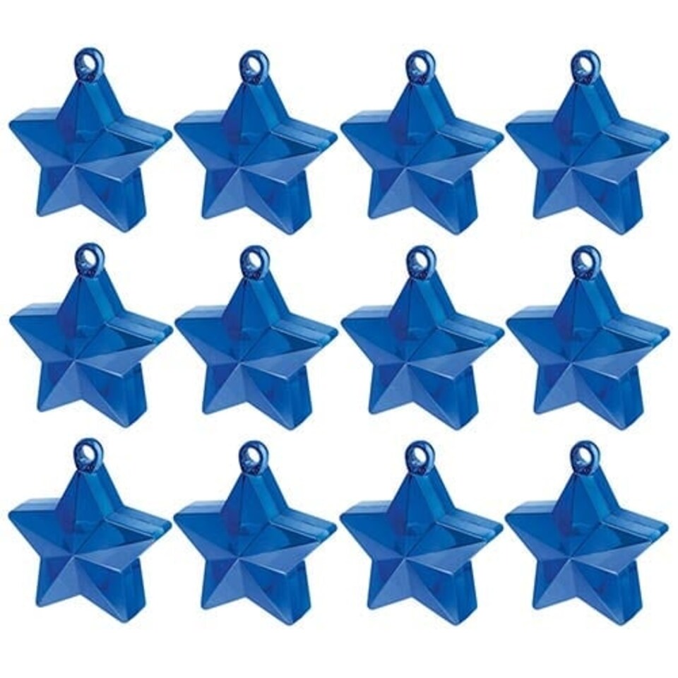 image 1 of Blue Star Balloon Weights - Pack of 12