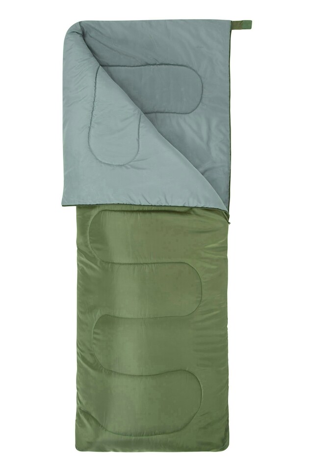 image 1 of Mountain Warehouse Basecamp Sleeping Bag Adult 2 Season Camping Hiking Winter | Green | Khaki