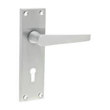 Timco - Victorian Straight Lock Handles - Satin Chrome (Size 152 x 43 - 2 Pieces) Chrome