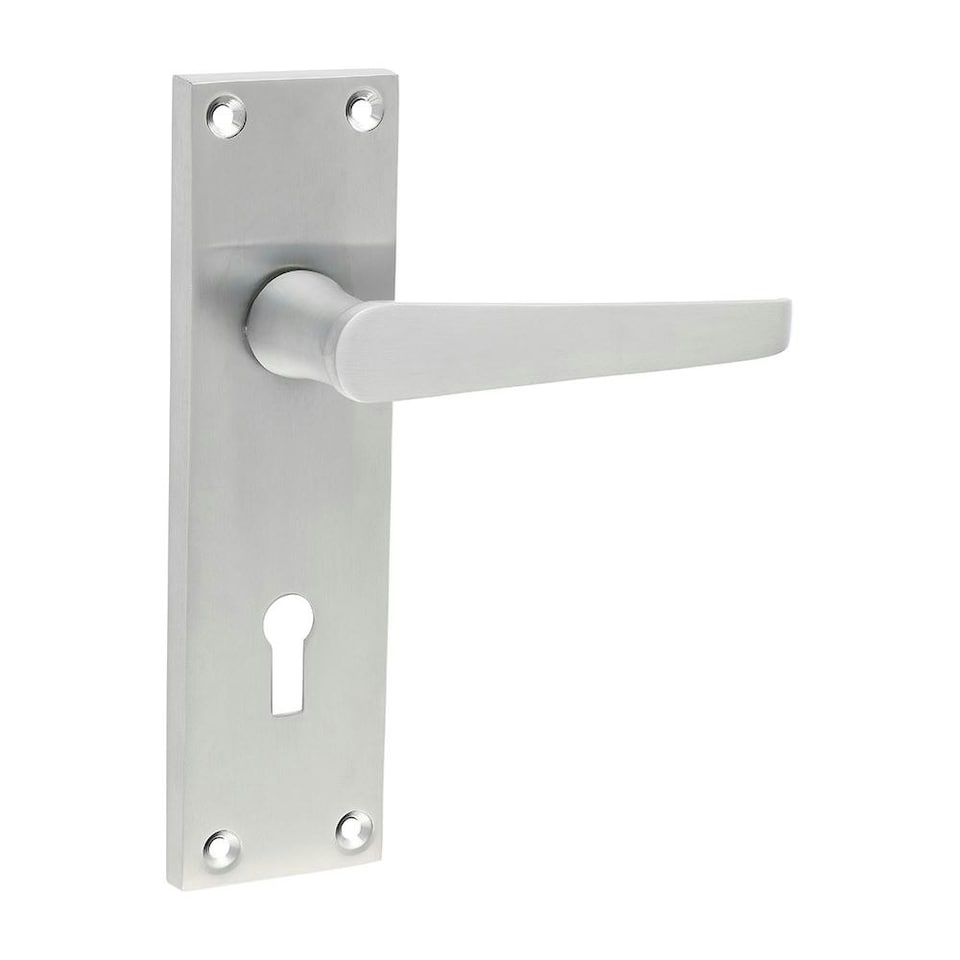 Timco - Victorian Straight Lock Handles - Satin Chrome (Size 152 x 43 - 2 Pieces) Chrome