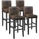 image 1 of Bar Stools with a padded backrest and faux leather cover | Brown | antique brown | 41 x 40 x 107 cm | 4