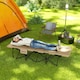 image 2 of Outsunny Camping Bed for Adults with Cushion, Headrest, Side Pocket, Grey 