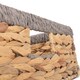 image 6 of Shallow Rectangular Water Hyacinth with Grey Rope Border Storage Basket Brown | Brown | L