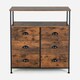 image 6 of COSTWAY 6 Drawers Dresser Organizer 2-Tier  Fabric Storage Brown